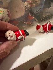 VTG Lot 2 Holt Howard Mini Ceramic Santa Christmas Tree Clips Japan 1950 AS IS picture