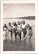 Flirty Hot Women in Bathing Suits Risqué Leggy Sexy Feet 1940s Vintage Photo picture