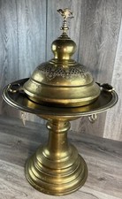 Antique Turkish Moroccan Brass Brazier Tent Warmer 24 Inch Tall picture