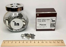 Indium Metal Element Sample 25 - 450 grams Chunks 99.9% Pure Periodic Table picture