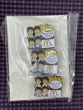 Rare McDonalds Pin Set 1997-99 THE BEATLES - I Wanna Hold Your Fries - European picture