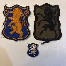 WWII 6th Cavalry Group European Theater-Made Unicorn SSI Patch Lot picture