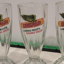 Vintage DeKalb Seed Corn Advertising Glasses Strong Roots Strong Yields Set of 3 picture