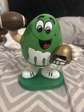 Vintage 1995 Green M&M Football Player Candy Dispenser Collectible picture