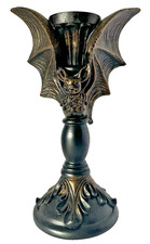 Vampire Bat Candle Holder Antiqued Gothic Halloween Dark Academia Decor New picture