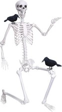 Wocst 6Ft Life Size Skeleton Posable Skeleton with Movable Joints Halloween Full picture