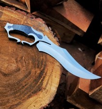 Custom handmade carbon steel hunting knife, Honeycomb Inspired Handle & Sheath picture
