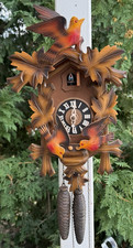 Vintage Cuckoo Clock Co German Cuckoo Clock - VIDEO - ANIMATED - ALL ORIGINAL picture