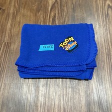 NWOT Vintage 90s RARE Toon Disney Channel Fleece Throw Blanket Blue Size 62x52 picture