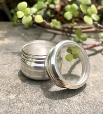2 Pc X 925 Silver Handmade Trinket Kajal Casket Jewelry Pill Box 2.8cm dia 6.8gm picture