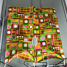 Vtg 60s 70s SCHWARTZ LIEBMAN TEXTILES Salon Hair Cutting Cape MCM Geometric Pop picture