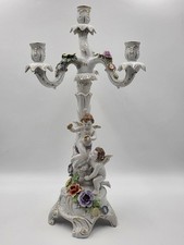 Antique Von Schierholz Plaue PMP German Porcelain Cherub 4-Light Candelabra 21