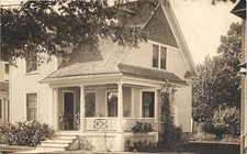 NICE HOUSE FRONT PORCH c1910 postcard real photo rppc architecture historic picture