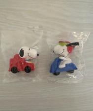 Vintage Peanuts Snoopy PVC Miniature Figurines-Unopened-Firetruck & Scooter picture