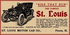 1907 St. Louis Motor Car of Peoria, Illinois NEW Sign 9x18