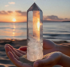 Natural Clear Quartz Tower Point Crystal White Crystal Obelisk Healing Crystal picture