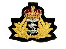 Royal (British) Navy Officers Bullion Embroidered Admiral Cap Badge -UK Military picture