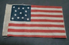 Old antique 13 Star Medallion US Parade Folk Art  Early Flag Centennial 1876  picture