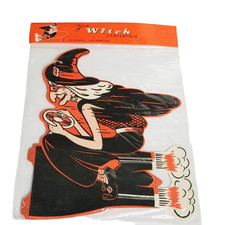 Vintage 1960s Japan Witch on Jet Honeycomb Halloween Centerpiece NOS Sealed picture