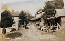 EARLY RPPC STONY LAKE- INN AND CAMPS NEAR GLENFIELD / LOWVILLE NY BEACH PHOTO picture