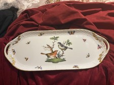 YOU HAVE BEEN WAITING FOR THIS: HEREND HP BIRDS & BUTTERFLIES 14” SANDWICH TRAY picture