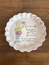 Vintage Ceramic Southern Grandma's Pie Plate Farmhouse Grandma Core Dish Pan picture
