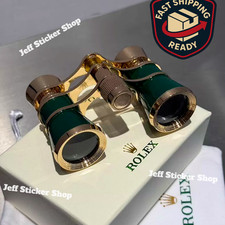 Hot Rolex Opera Binoculars Green Lacquer Gold Trim Collectible AD VIP Gift picture