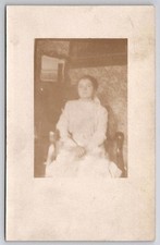McSherrystown PA RPPC Young Lady Parlor At Nathans House c1910 Postcard I45 picture