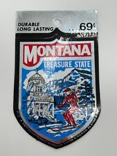 Vintage 1974 Montana Treasure State Skiing Souvenir Travel Decal picture