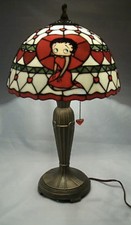 Danbury Mint Betty Boop Stained Glass Table Lamp Pull Chain 2005, MINT cond. picture