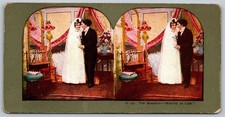 The Benedict 'Married at Last' Stereoview Curved Mount Vintage picture