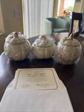 New - Set of 3 Lenox Petite Pumpkin Votive Candle Holders picture