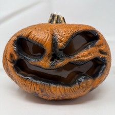 Tekky Halloween 12” Rotten Flaming Light-up Pumpkin Jack-o-lantern Battery Power picture