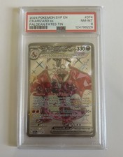 Pokémon Charizard EX Paldean Fates Tin Promo Card SVP 074 PSA 8 picture