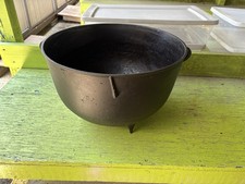 Antique Large Three Legged Cast Iron Cauldron Pot Double Gate Mark #12 picture