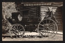 Buffalo Bill Museum Cody Wyoming Postcard Vtg RPPC Wagon 38 Cabin picture
