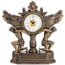 Unicorn Studios WU76007A4 Strong Men Carrying Vessel of Harvest Clock, Bronze picture