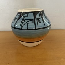 STRIKING HIGH-GLAZE GINA D. BARON UTE MOUNTAIN POTTERY VASE picture