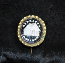 Rare Antique 1840 William Henry Harrison Presidential Campaign Sulphide Pin picture