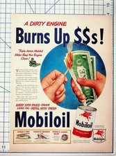 Vintage 1930s-40s Mobil Oil 