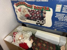Vintage 1992 Telco Animated Snoring Sleeping Santa Claus Motion-ettes Christmas picture