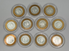 11 Caesars Tahoe $10 Casino Gaming Tokens .999 Fine Silver Limited Edition Lot picture