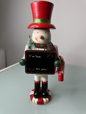 Christmas Nutcracker Snowman With Chaulkboard 13” Tall (а3-9) picture