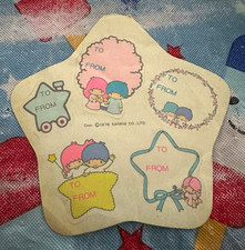 Vintage 1976 Sanrio Little Twin Stars To/From Sticker Sheet Paper Matte Glitter picture