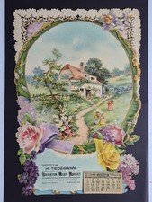 1905 Brighton Meat market Embossed Die Cut ADs with Calendar, Brooklyn picture
