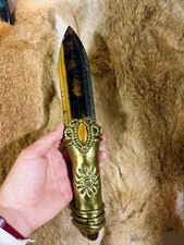 11 '' Tiger Eye crystal handmade knife sculpture,magic knife figurine 1pcs picture