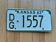 1963 Kansas License Plate picture