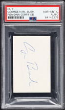 President George H.W. Bush (d. 2018) Signed Cut PSA / DNA Authentic picture