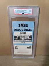 1981 Ronald Reagan Inaugural Escort Pass. All Event Access Graded PSA 6. Rare picture