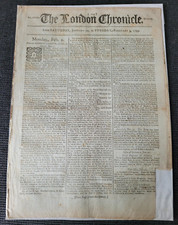 USA AMERICA MEXICO CONSPIRACY NEWSPAPER THE LONDON CHRONICLE 3 FEB 1795 ORIGINAL picture